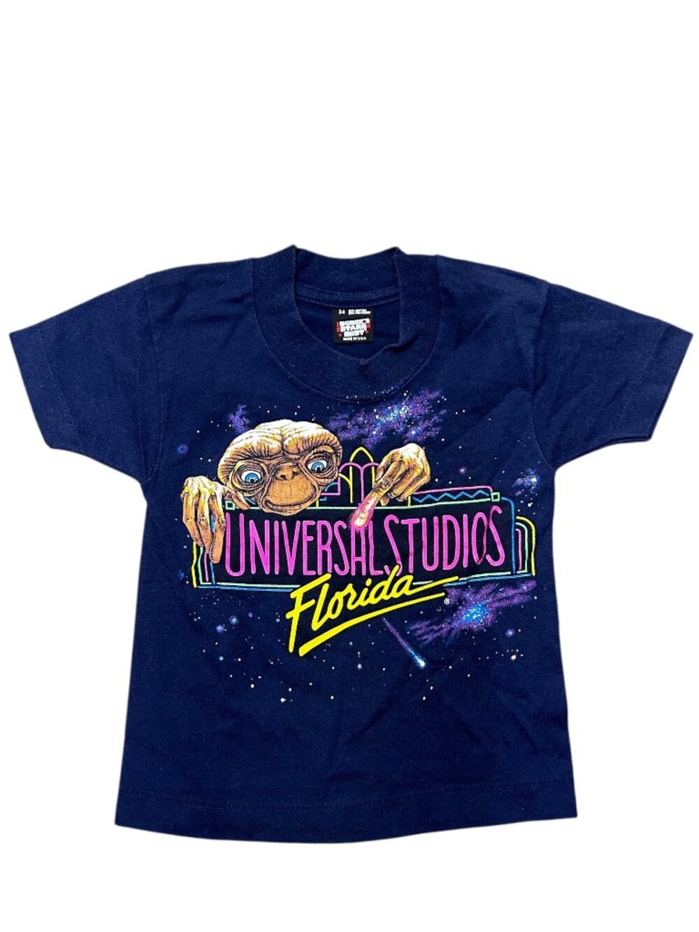 Vintage 90s E.T. Universal Studios Florida Kids Tee Screen Stars USA